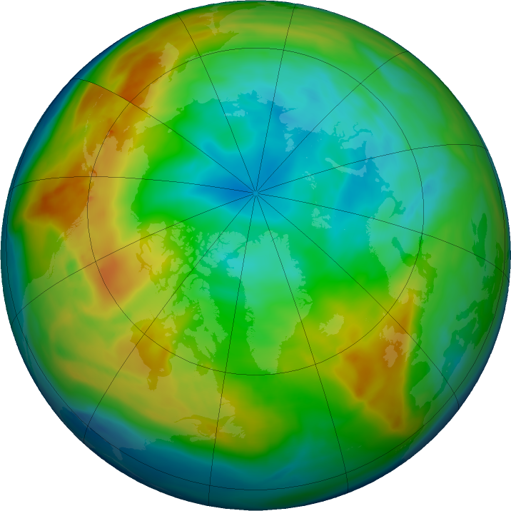 Arctic ozone map for 16 December 2019